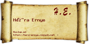 Héra Ernye névjegykártya